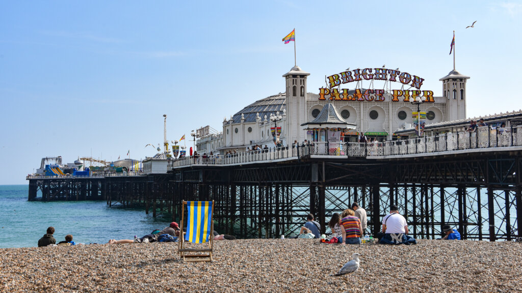 Brighton, UK: Brighton Palace Pier on a summer day